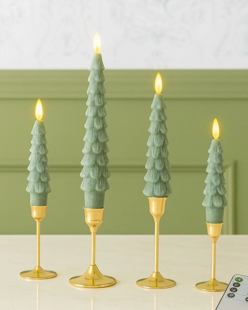 Flameless Taper Candles, Set of 2
