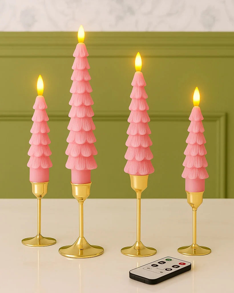 Flameless Taper Candles, Set of 2