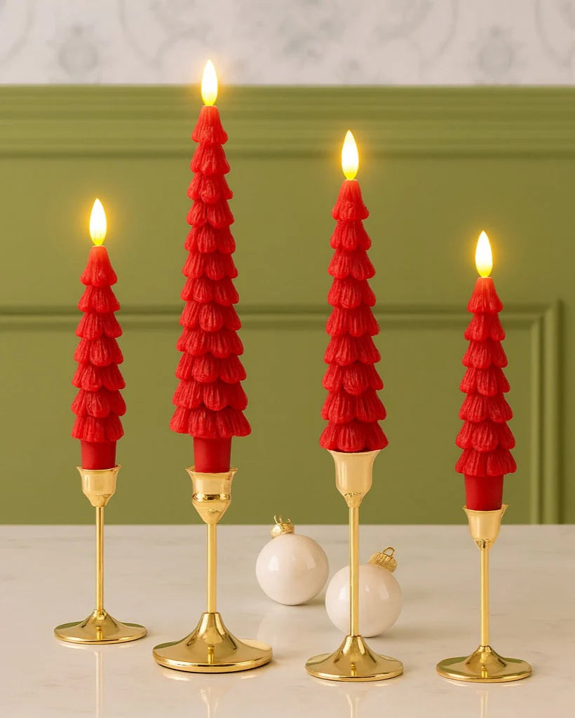 Flameless Taper Candles, Set of 2